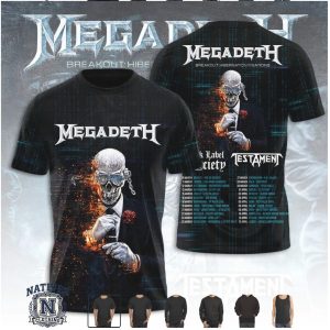 Megadeth Breakout Hibernation Skeleton Suit Tour Concert T Shirt
