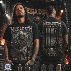 Megadeth Thrash Metal Skull World Tour 2026 Concert T Shirt
