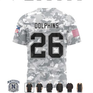 Miami Dolphins Custom Name Number Digital Camo Salute To Service T Shirt