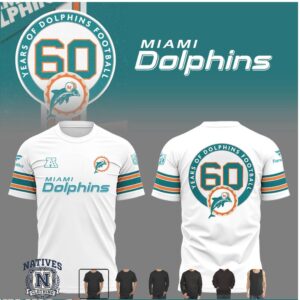 Miami Dolphins Football 60 Years Anniversary Sports Jersey
