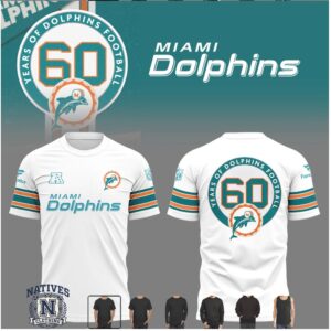 Miami Dolphins Football 60 Years Anniversary Sports Jersey