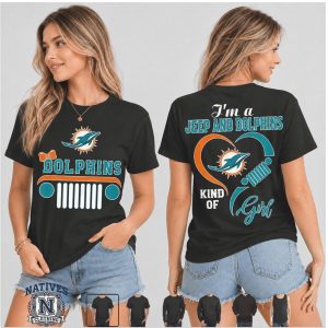 Miami Dolphins Jeep Kind Of Girl Heart T Shirt
