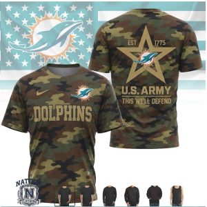 Miami Dolphins U.S. Army Camo Salute to Service T Shirt