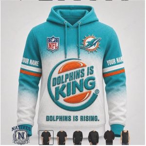 Miami Football Dolphins Is King Graphic Apparel T Shirt Hoodie