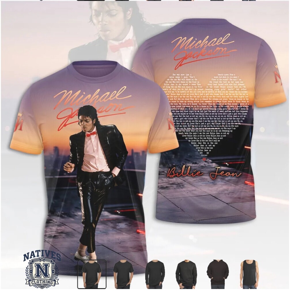 Michael Jackson Billie Jean Sunset Portrait Graphic T Shirt Michael Jackson Billie Jean Sunset Portrait Graphic T Shirt