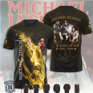 Michael Jackson King Of Pop 1958 2009 Gold Tribute T Shirt