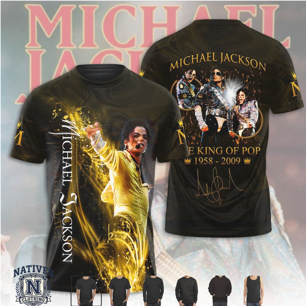 Michael Jackson King Of Pop 1958 2009 Gold Tribute T Shirt Michael Jackson King Of Pop 1958 2009 Gold Tribute T Shirt