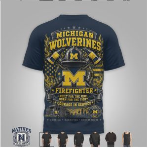 Michigan Wolverines Firefighter Service Brotherhood Graphic T Shirt