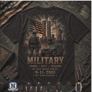 Military 9 11 2001 25th Anniversary Freedom T Shirt