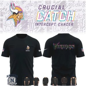 Minnesota Vikings Crucial Catch Intercept Cancer Logo T Shirt