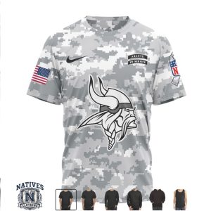 Minnesota Vikings Custom Name Number Digital Camo Salute To Service T Shirt