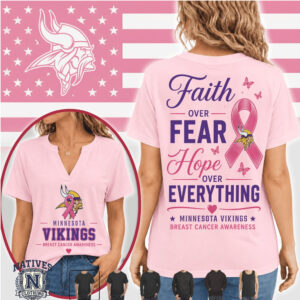 Minnesota Vikings Football Faith Over Fear Breast Cancer Awareness T Shirt