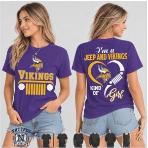Minnesota Vikings Jeep Kind Of Girl Heart T Shirt