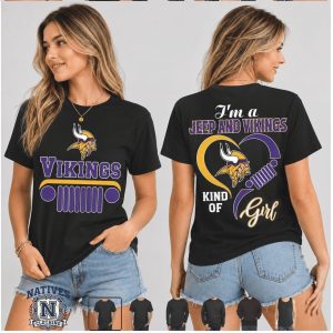 Minnesota Vikings Jeep Kind Of Girl Heart T Shirt