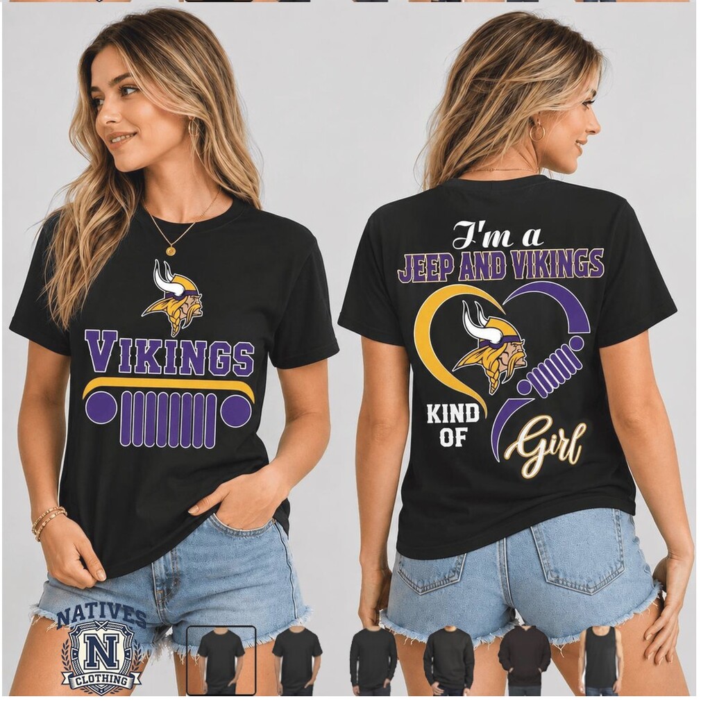 Minnesota Vikings Jeep Kind Of Girl Heart T Shirt Minnesota Vikings Jeep Kind Of Girl Heart T Shirt
