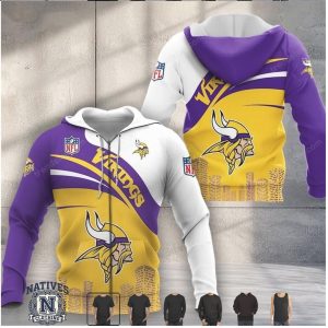 Minnesota Vikings Mascot City Skyline Sweatshirt Hoodie