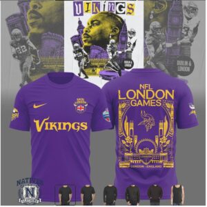 Minnesota Vikings NFL London Games Skyline Stadium T Shirt