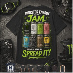 Monster Energy Drink Motocross Cans Flavor Jam Casual Graphic T Shirt