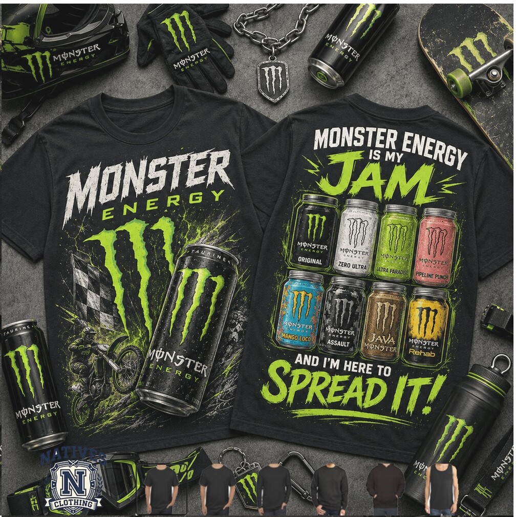 Monster Energy Drink Motocross Cans Flavor Jam Casual Graphic T Shirt Monster Energy Drink Motocross Cans Flavor Jam Casual Graphic T Shirt