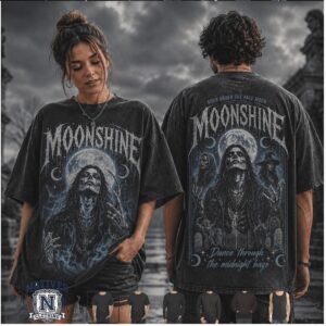 Moonshine Pale Moon Reaper Cemetery Gothic Vintage T Shirt