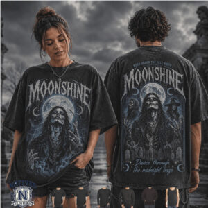 Moonshine Pale Moon Reaper Cemetery Gothic Vintage T Shirt