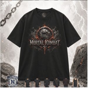 Mortal Kombat Finish Him Retro Arcade Gaming Action T Shirt