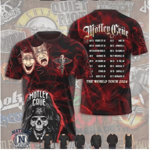 Motley Crue 2024 World Tour Skull Theater Mask Graphic T Shirt