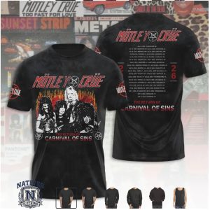 Motley Crue Carnival Of Sins Pentagram Band Concert T Shirt