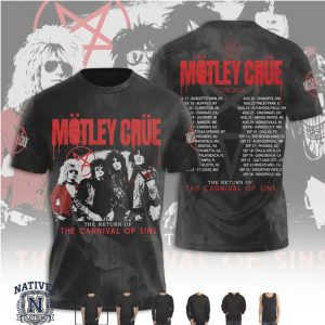Motley Crue Carnival Of Sins Tour 2026 Band T Shirt