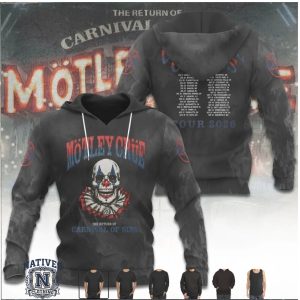 Motley Crue Carnival Of Sins Tour 2026 Evil Clown Rock T Shirt