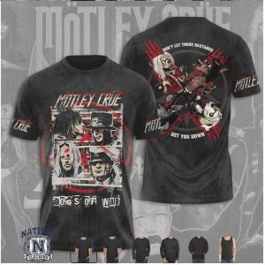 Motley Crue Dogs Of War Bastards Comic Graphic Rock Tour T Shirt