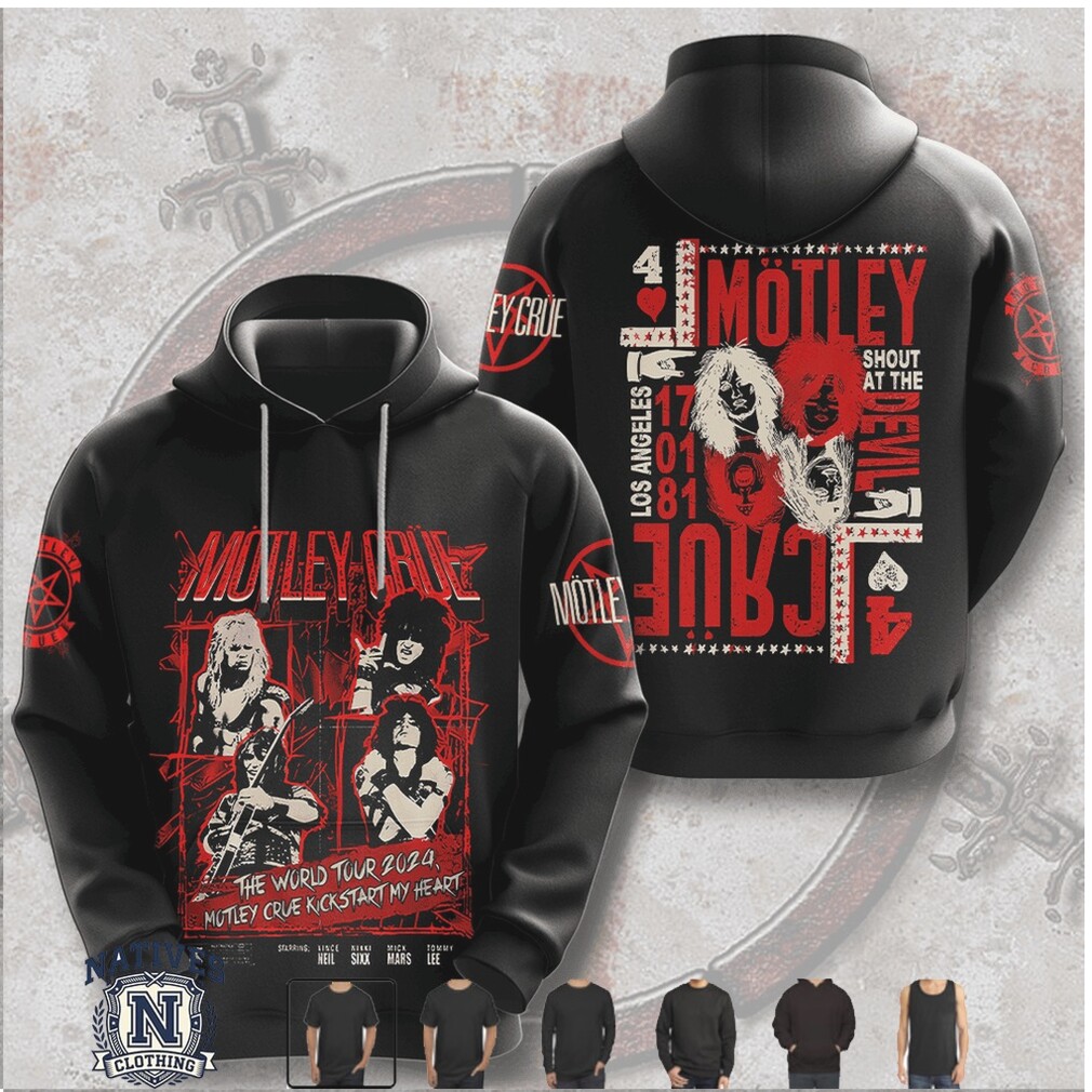Motley Crue World Tour 2024 Heavy Metal Graphic T Shirt Motley Crue World Tour 2024 Heavy Metal Graphic T Shirt