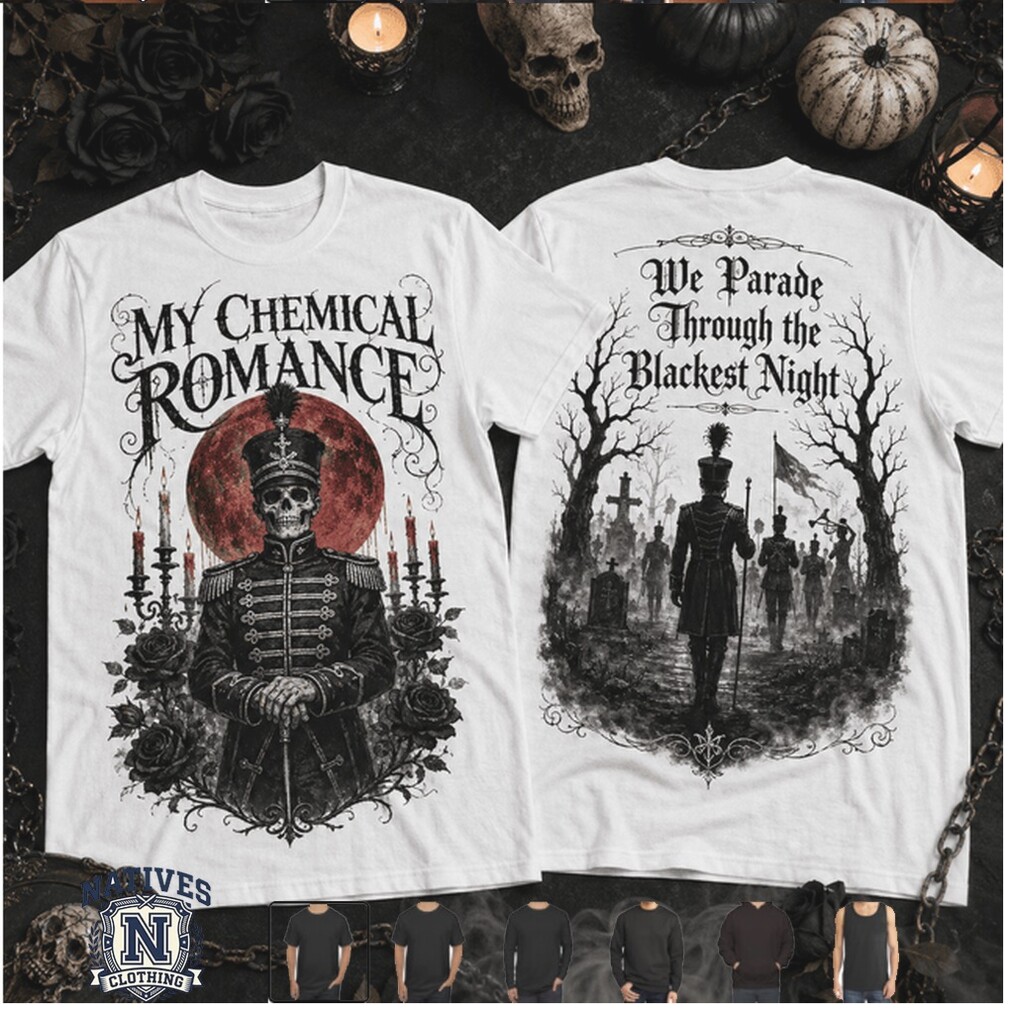 My Chemical Romance Black Parade Skeleton Marching Band Gothic T Shirt My Chemical Romance Black Parade Skeleton Marching Band Gothic T Shirt