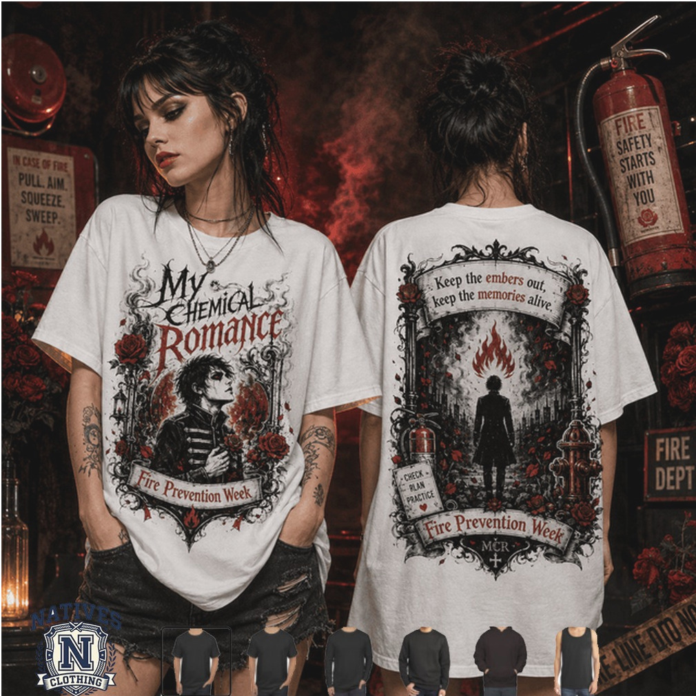 My Chemical Romance Fire Prevention Week Gothic Rose T Shirt My Chemical Romance Fire Prevention Week Gothic Rose T Shirt