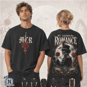 My Chemical Romance Skull Rose Sword Gothic Rock Band T Shirt