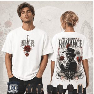 My Chemical Romance Skull Rose Sword Gothic Rock Band T Shirt