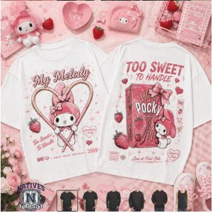 My Melody Pocky Too Sweet To Handle Kawaii Strawberry Graphic T Shirt