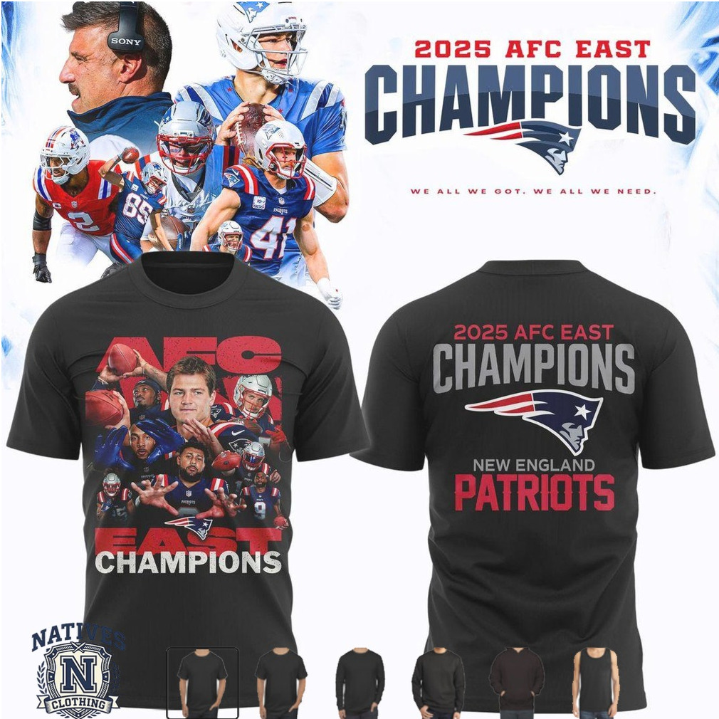 New England Patriots 2025 AFC East Champions Football T Shirt New England Patriots 2025 AFC East Champions Football T Shirt