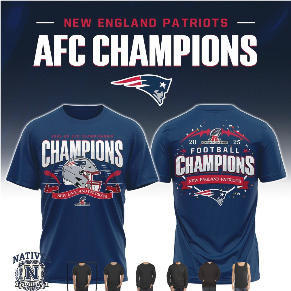 New England Patriots AFC Champions Football T Shirt New England Patriots AFC Champions Football T Shirt