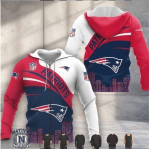New England Patriots City Skyline Graphic Hoodie