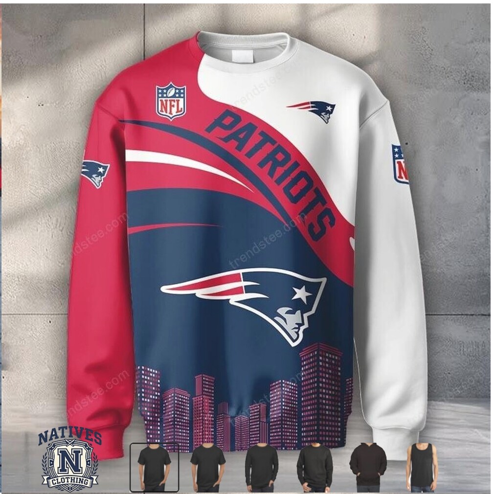 New England Patriots City Skyline Graphic Hoodie New England Patriots City Skyline Graphic Hoodie