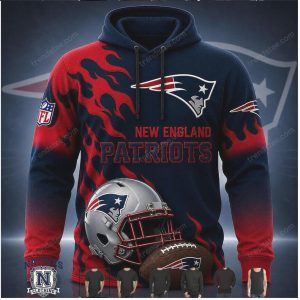 New England Patriots Football Helmet Flame Design T Shirt
