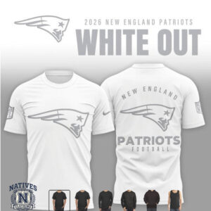New England Patriots Football Team Logo White Out 2026 T Shirt
