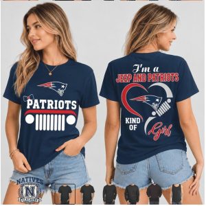 New England Patriots Jeep Heartbeat Kind Of Girl T Shirt