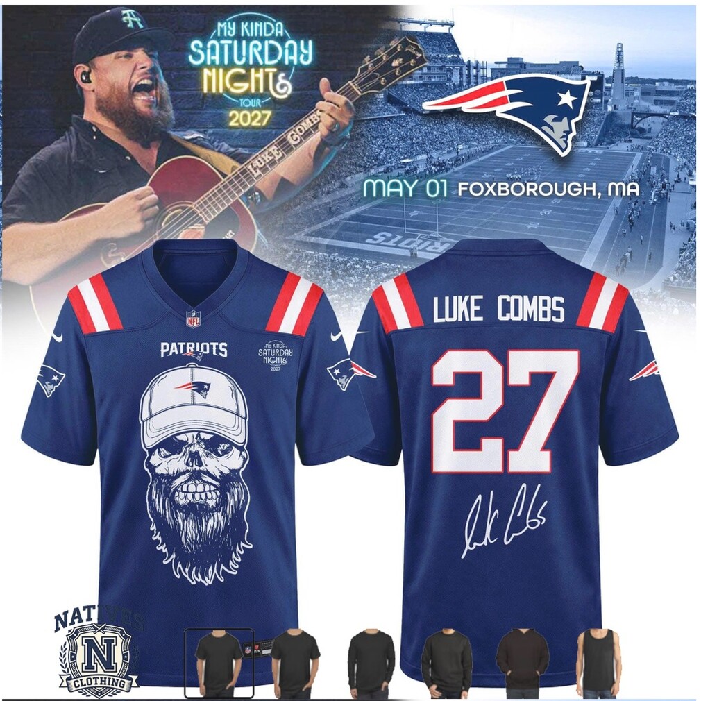 New England Patriots Luke Combs Football Jersey New England Patriots Luke Combs Football Jersey