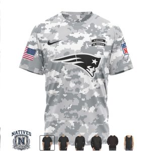 New England Patriots Salute To Service Camo Custom Name Jersey T Shirt