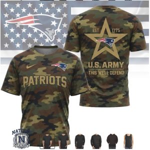New England Patriots U.S. Army Camo Salute to Service T Shirt