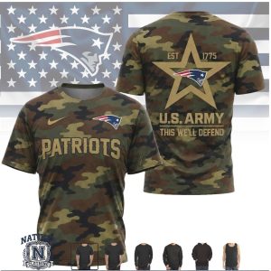 New England Patriots U.S. Army Camo Salute to Service T Shirt