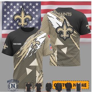 New Orleans Saints Custom Name Personalized Football T Shirt
