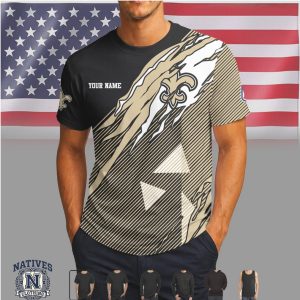 New Orleans Saints Custom Name Personalized Football T Shirt